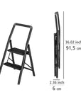 Alu Design 2 Step Compact Step Ladder Black - LAUNDRY - Ladders - Soko and Co