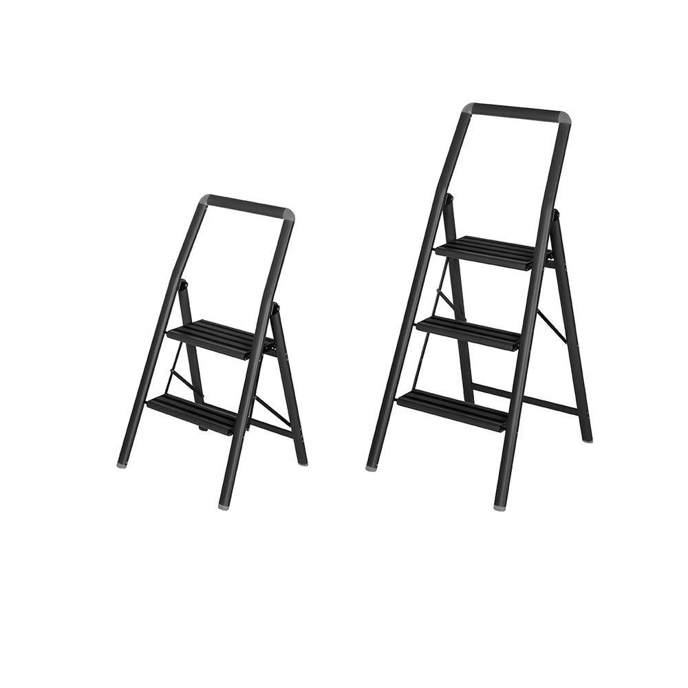 Alu Design 2 Step Compact Step Ladder Black - LAUNDRY - Ladders - Soko and Co