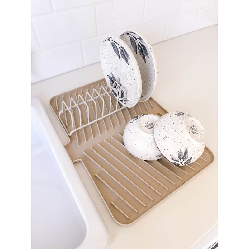 Ari Dish Draining Board Cream - KITCHEN - Dish Racks and Mats - Soko and Co