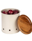 Aria Rustic Vegetable Storage Container Metal and Acacia - KITCHEN - Food Containers - Soko and Co