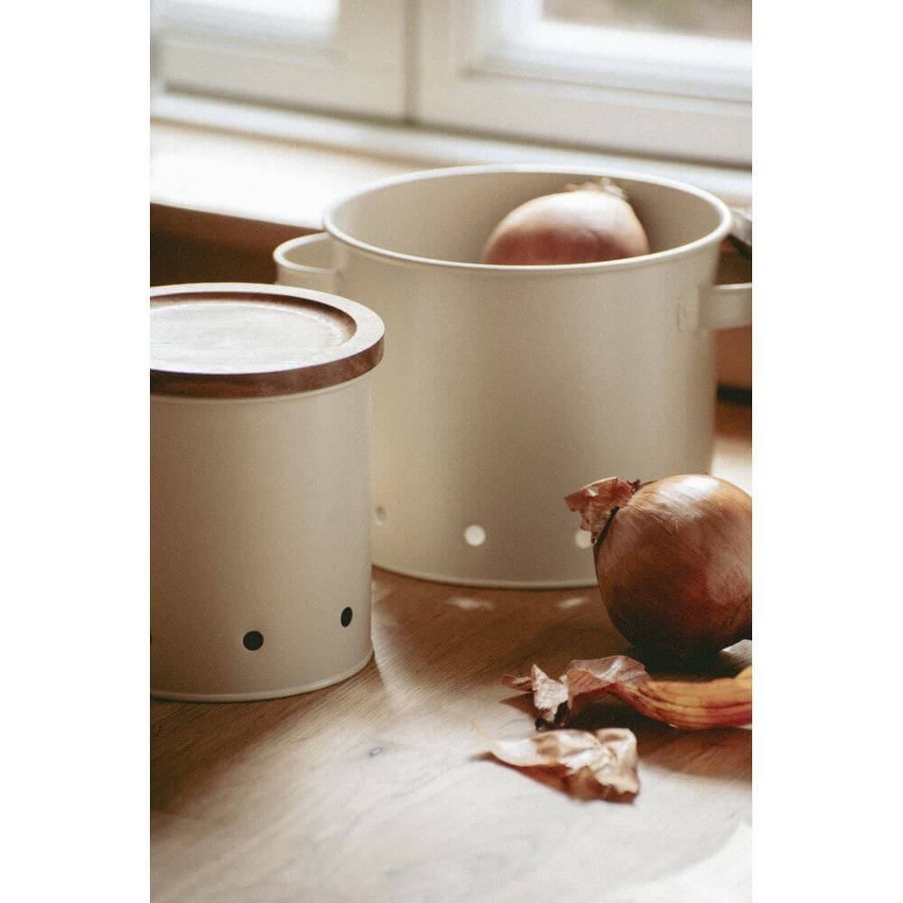 Aria Rustic Vegetable Storage Container Metal and Acacia - KITCHEN - Food Containers - Soko and Co