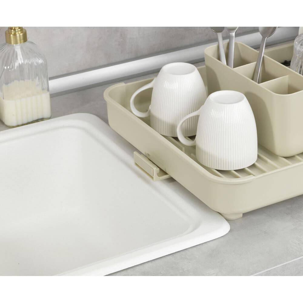 Avera Stainless Steel Expandable Dish Rack Cream - KITCHEN - Dish Racks and Mats - Soko and Co