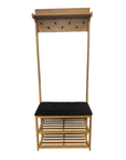 Bamboo Hall Stand with Charcoal Seat - WARDROBE - Shoe Storage - Soko and Co