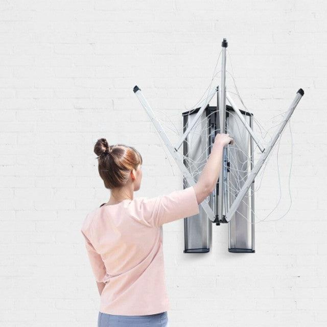 Brabantia Wallfix Wall Mounted Clothes Airer & Steel Storage Box - LAUNDRY - Airers - Soko and Co