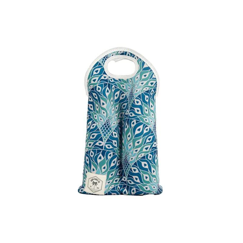 Brighton Insulated Double Bottle Bag Peacocks - WINE - Bags and Carriers - Soko and Co