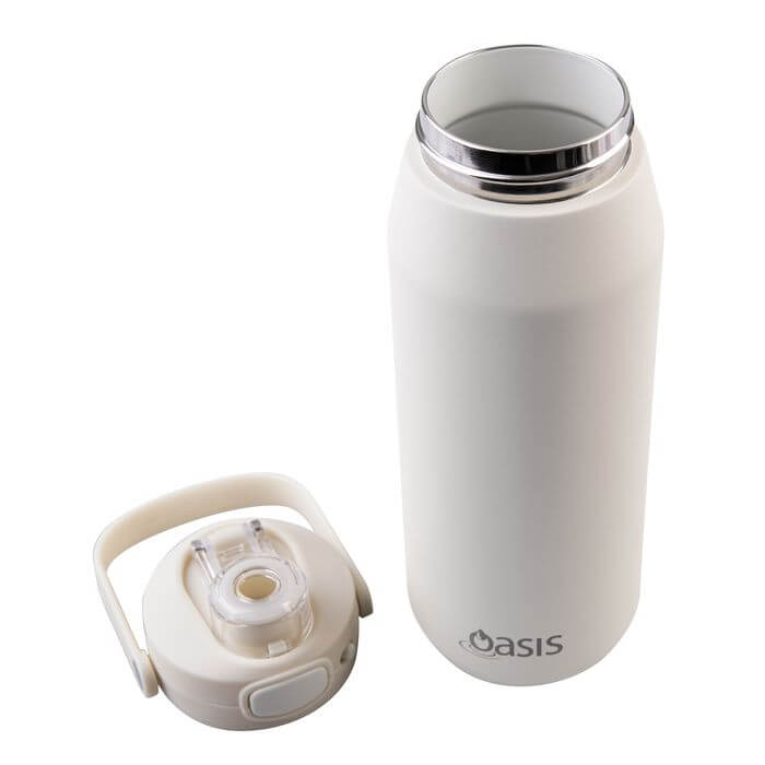 Capri Ceramic Lined Triple Wall Insulated Bottle 750mL Alabaster - LIFESTYLE - Water Bottles - Soko and Co