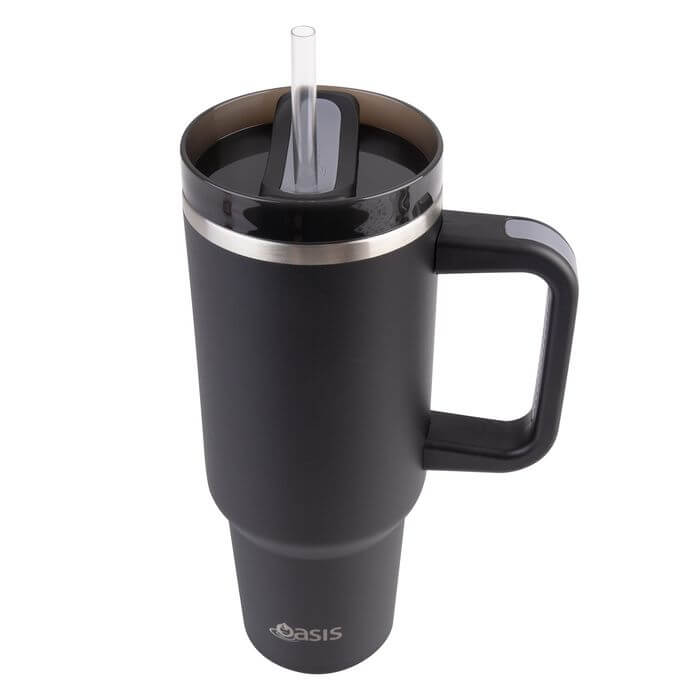 Commuter 1.2L Insulated Tumbler with Straw Black - LIFESTYLE - Water Bottles - Soko and Co