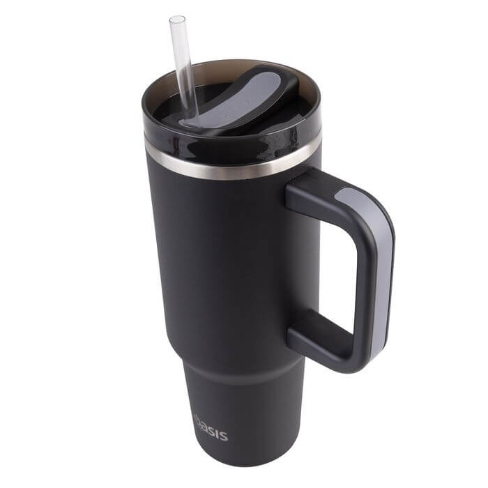 Commuter 1.2L Insulated Tumbler with Straw Black - LIFESTYLE - Water Bottles - Soko and Co