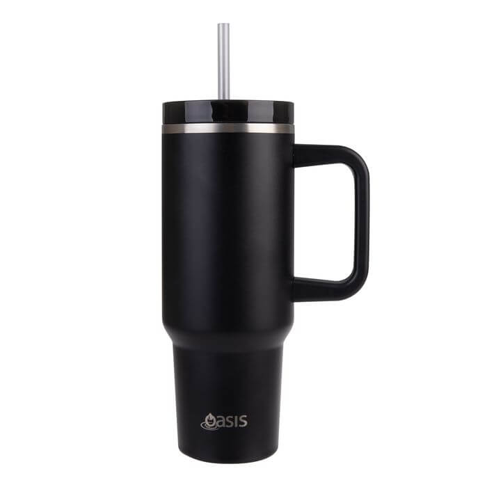 Commuter 1.2L Insulated Tumbler with Straw Black - LIFESTYLE - Water Bottles - Soko and Co