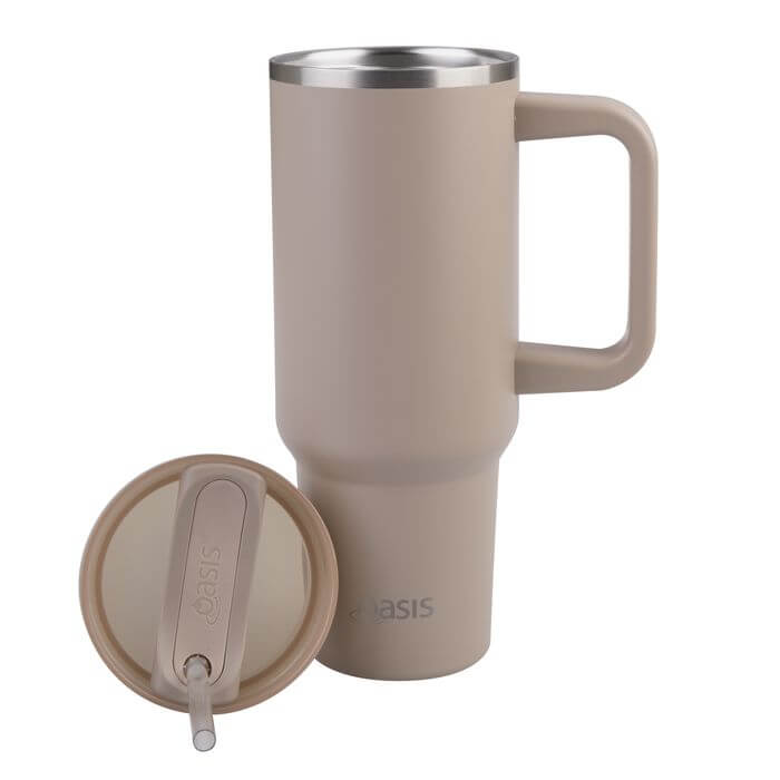 Commuter 1.2L Insulated Tumbler with Straw Latte - LIFESTYLE - Water Bottles - Soko and Co