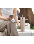 Commuter 1.2L Insulated Tumbler with Straw Latte - LIFESTYLE - Water Bottles - Soko and Co