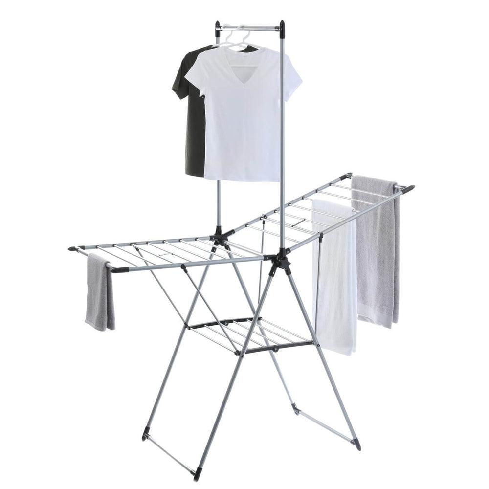 Deluxe A-Frame Clothes Airer with Top Hanging Rail Grey - LAUNDRY - Airers - Soko and Co