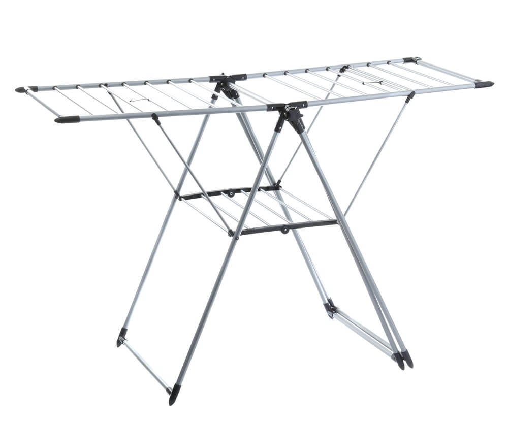 Deluxe A-Frame Clothes Airer with Top Hanging Rail Grey - LAUNDRY - Airers - Soko and Co