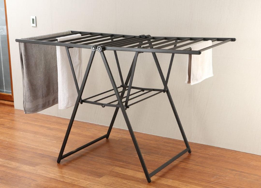 Deluxe Aluminium A-Frame Clothes Airer Matte Black - LAUNDRY - Airers - Soko and Co