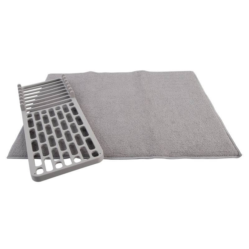 Drying Mat With Removable Rack Grey