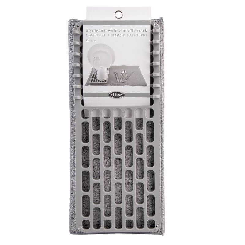 Drying Mat With Removable Rack Grey