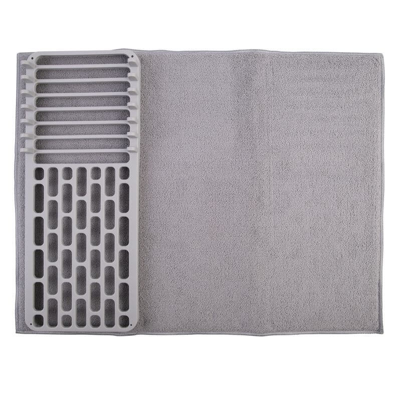 Drying Mat With Removable Rack Grey