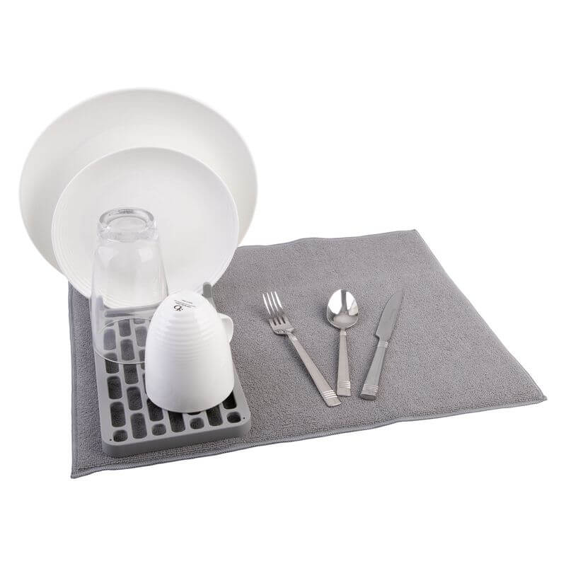 Drying Mat With Removable Rack Grey