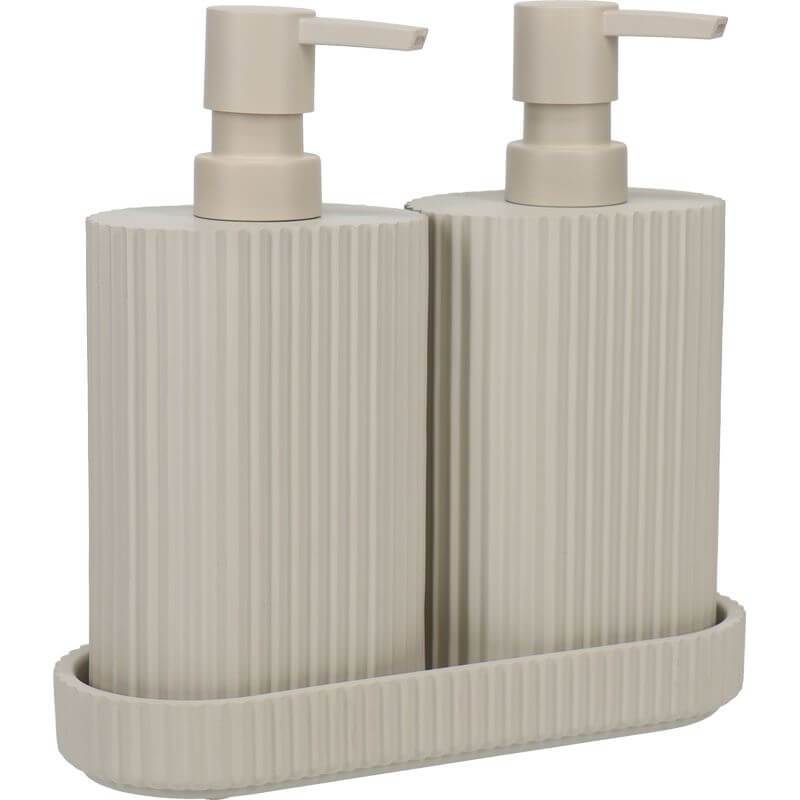 Eco Basics Wash Station Duo Taupe - BATHROOM - Soap Dispensers and Trays - Soko and Co