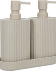Eco Basics Wash Station Duo Taupe - BATHROOM - Soap Dispensers and Trays - Soko and Co