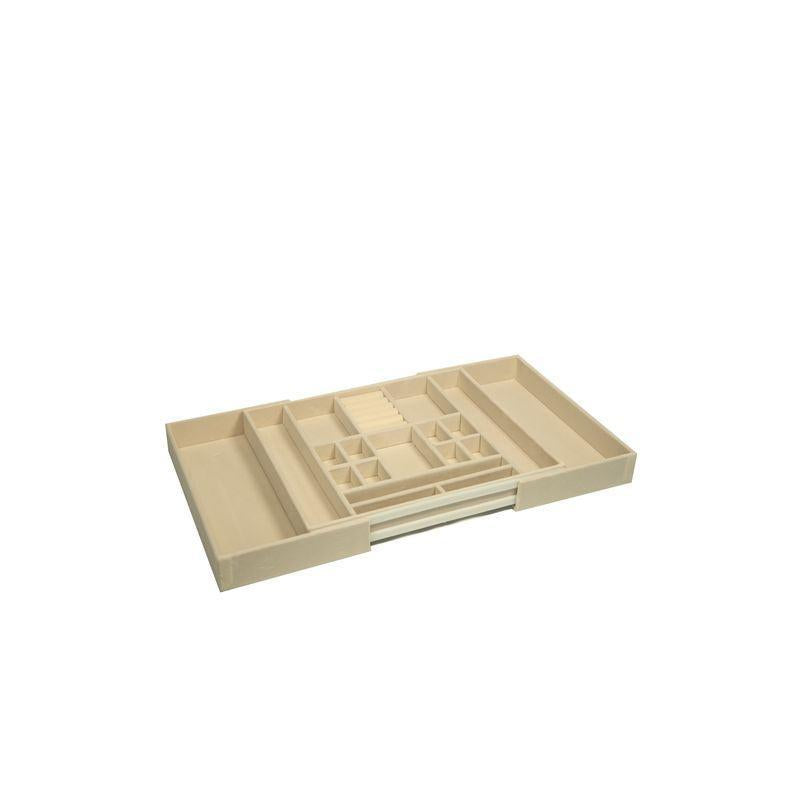 Expandable In-Drawer Velvet Jewellery Tray White - WARDROBE - Jewellery Storage - Soko and Co