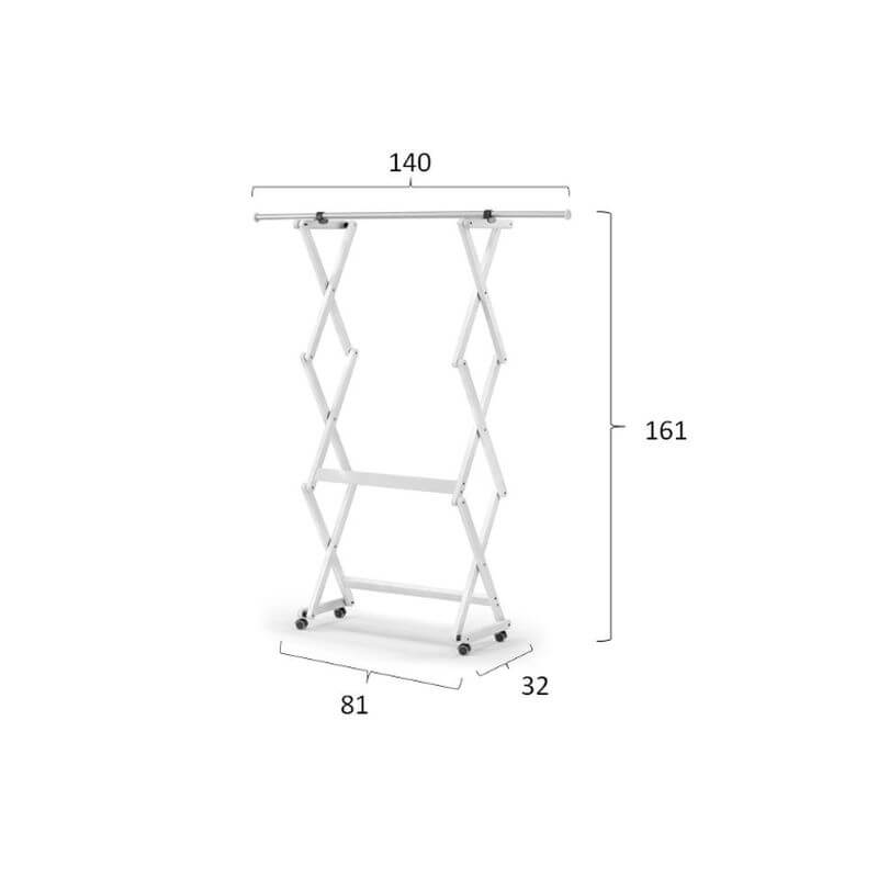 Felix Expandable Garment Rack White - WARDROBE - Garment Racks - Soko and Co