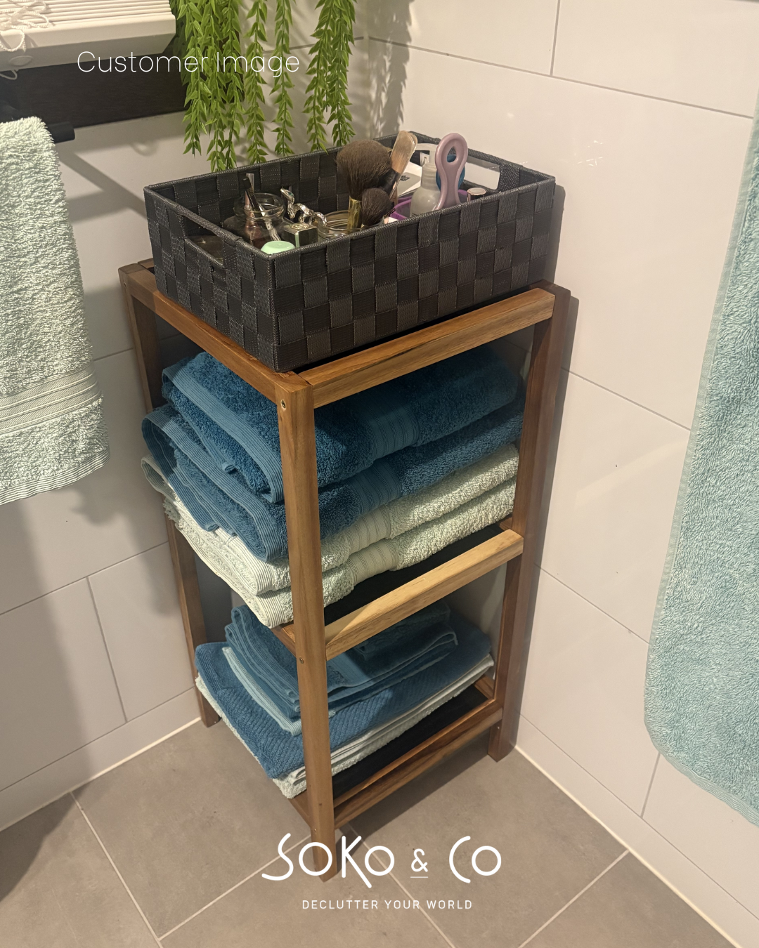 Fern Wood & Glass 3 Tier Shelving Unit - HOME STORAGE - Shelves and Cabinets - Soko and Co