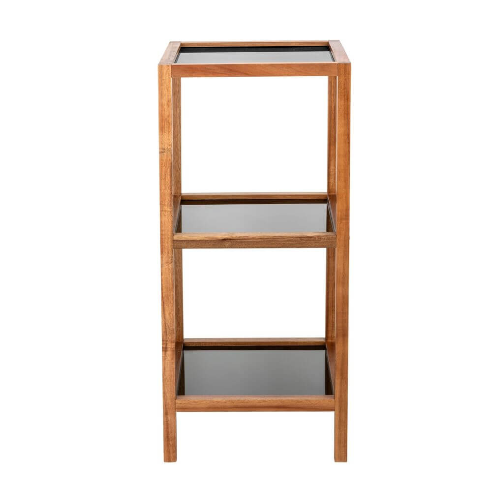 Fern Wood & Glass 3 Tier Shelving Unit - HOME STORAGE - Shelves and Cabinets - Soko and Co