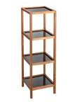 Fern Wood & Glass 4 Tier Shelving Unit