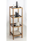 Fern Wood & Glass 4 Tier Shelving Unit