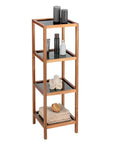 Fern Wood & Glass 4 Tier Shelving Unit