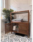 Fern Wood & Glass Shelf and 2 Door Cabinet - HOME STORAGE - Shelves and Cabinets - Soko and Co