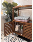 Fern Wood & Glass Shelf and 2 Door Cabinet - HOME STORAGE - Shelves and Cabinets - Soko and Co