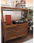 Fern Wood & Glass Shelf and 2 Door Cabinet - HOME STORAGE - Shelves and Cabinets - Soko and Co