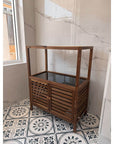 Fern Wood & Glass Shelf and 2 Door Cabinet - HOME STORAGE - Shelves and Cabinets - Soko and Co