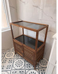 Fern Wood & Glass Shelf and 2 Door Cabinet - HOME STORAGE - Shelves and Cabinets - Soko and Co