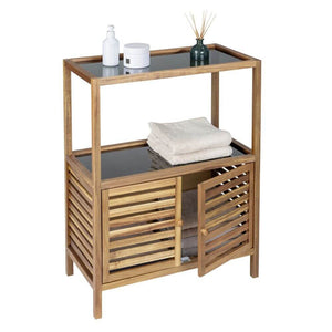 Fern Wood & Glass Shelf and 2 Door Cabinet - HOME STORAGE - Shelves and Cabinets - Soko and Co