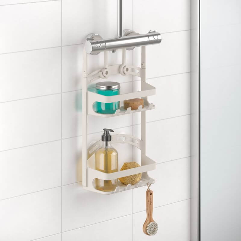 Flex Universal Shower Caddy Pebble Grey - BATHROOM - Shower Caddies - Soko and Co
