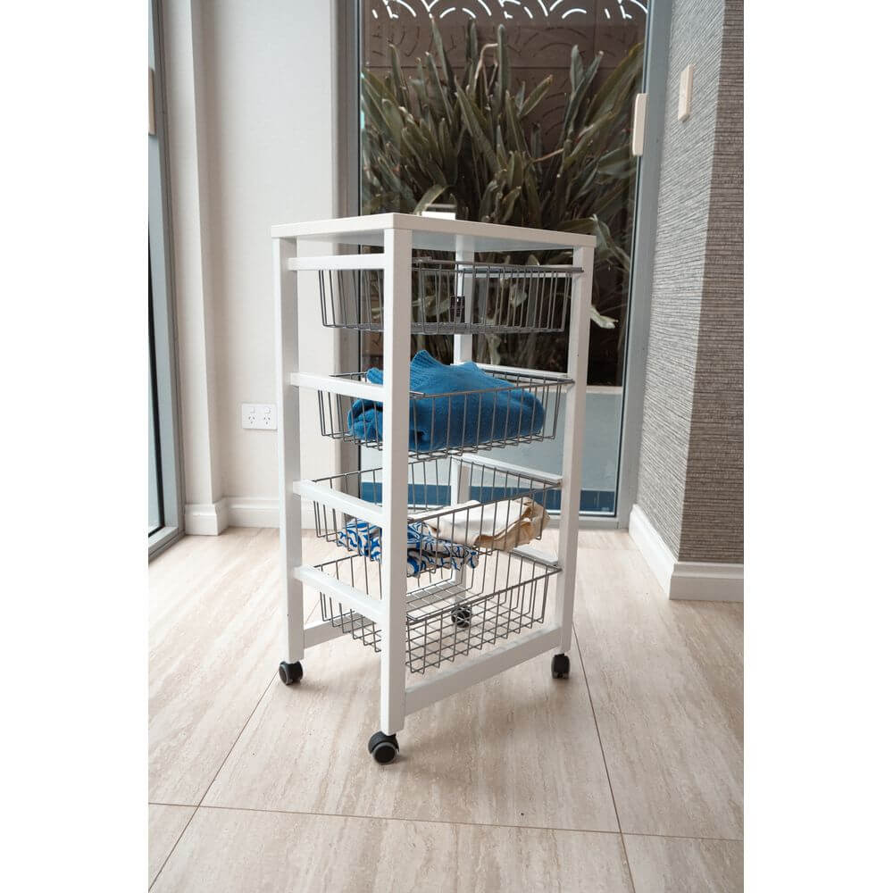 Gingerone Kitchen Trolley White - HOME STORAGE - Storage Trolleys - Soko and Co