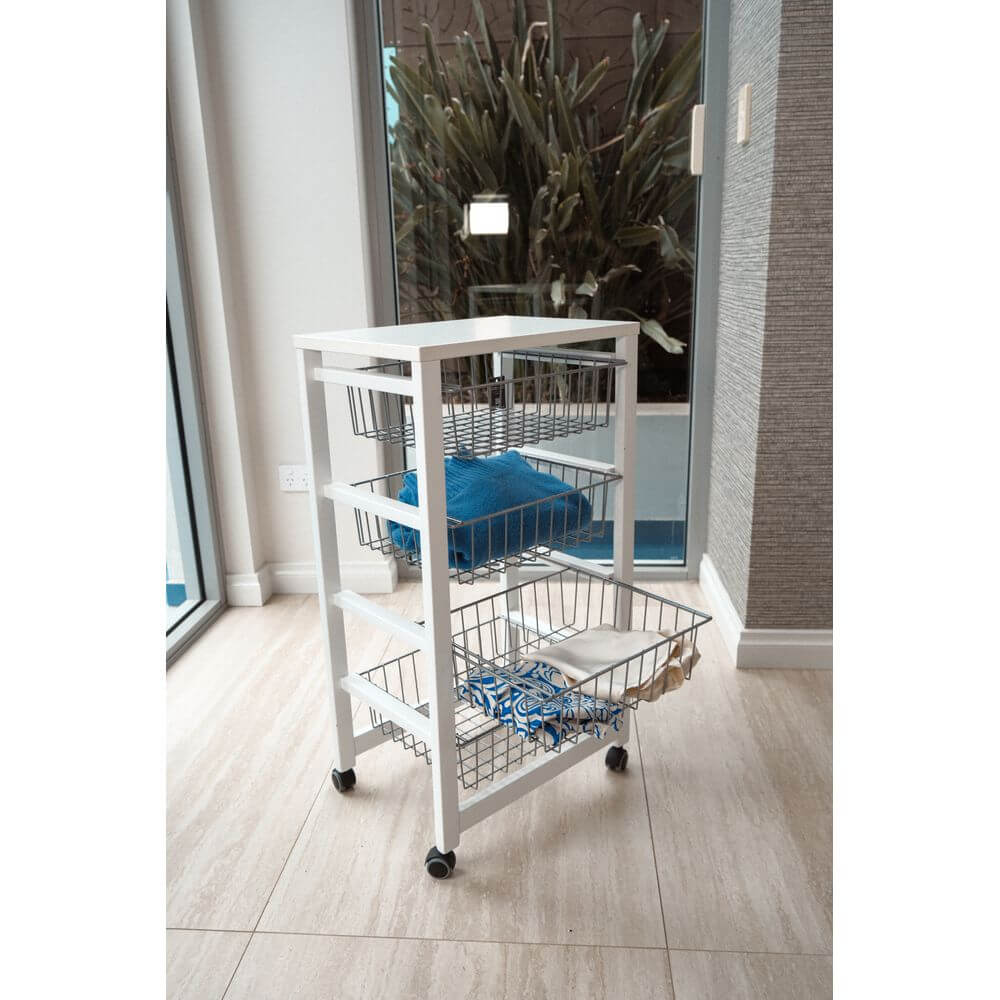 Gingerone Kitchen Trolley White - HOME STORAGE - Storage Trolleys - Soko and Co