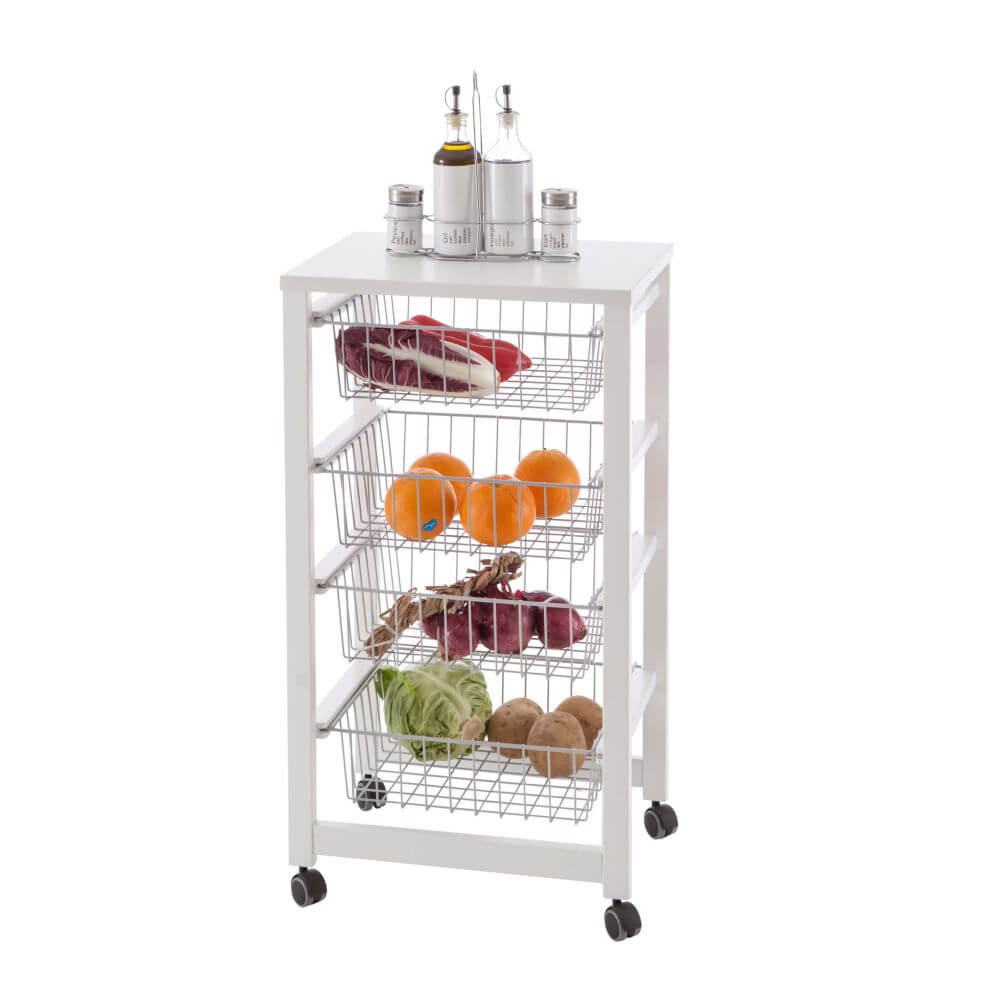 Gingerone Kitchen Trolley White - HOME STORAGE - Storage Trolleys - Soko and Co