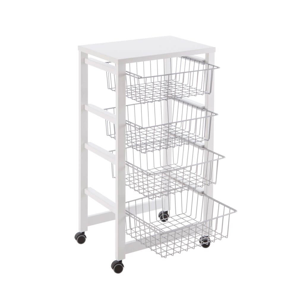 Gingerone Kitchen Trolley White - HOME STORAGE - Storage Trolleys - Soko and Co