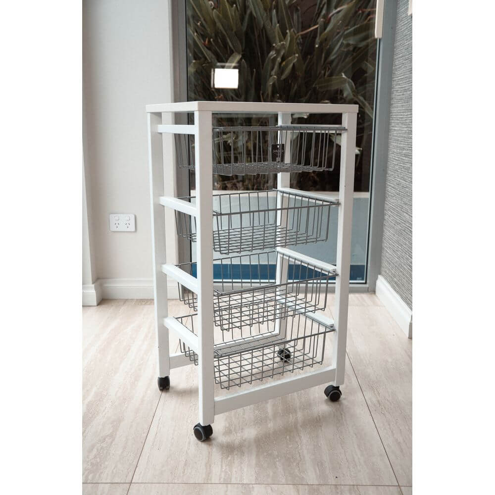 Gingerone Kitchen Trolley White - HOME STORAGE - Storage Trolleys - Soko and Co