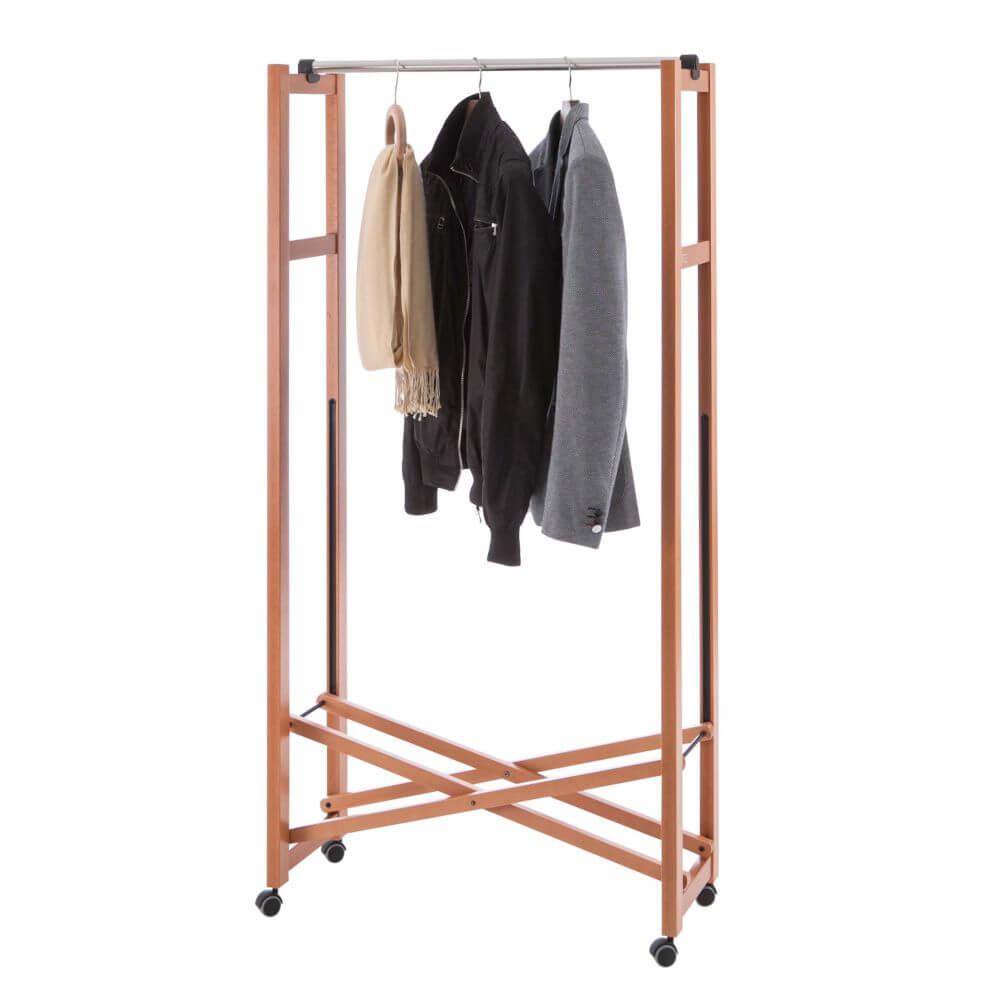 Giulius Garment Rack Cherry Wood - WARDROBE - Garment Racks - Soko and Co