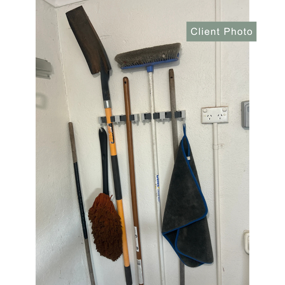 Hang Up Wall Mounted Broom & Mop Holder Set Grey - LAUNDRY - Cleaning - Soko and Co