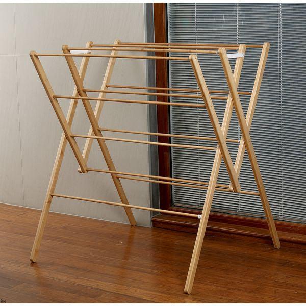 Heavy Duty W-Frame Bamboo Clothes Airer - LAUNDRY - Airers - Soko and Co