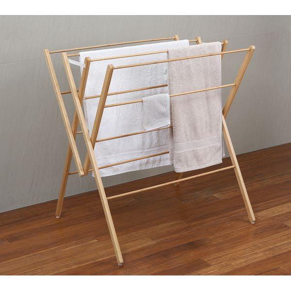 Heavy Duty W-Frame Bamboo Clothes Airer - LAUNDRY - Airers - Soko and Co