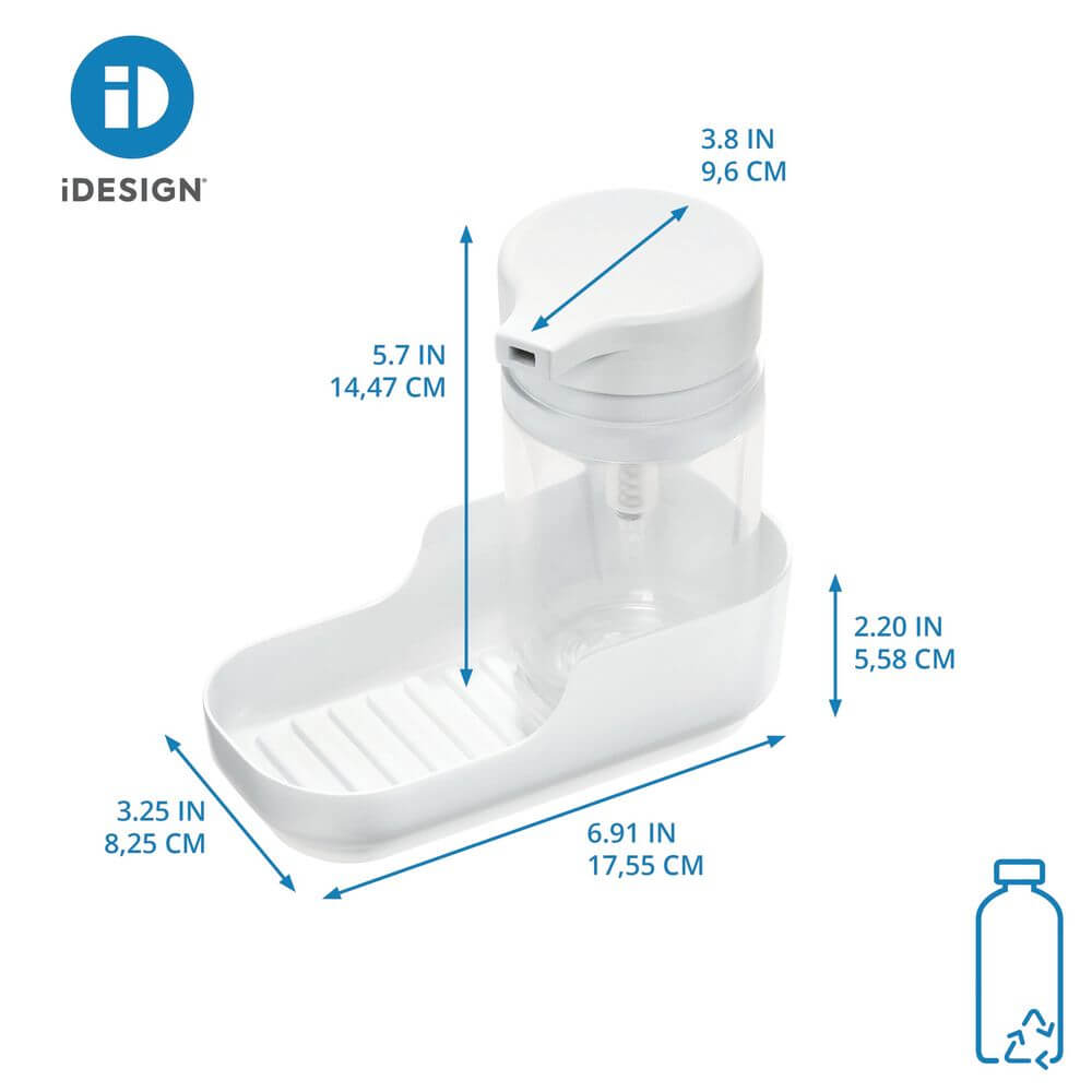 iDesign Dish Soap Pump and Drip Tray White - KITCHEN - Sink - Soko and Co