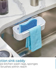 iDesign Suction Sink Caddy with Cloth Holder White - KITCHEN - Sink - Soko and Co