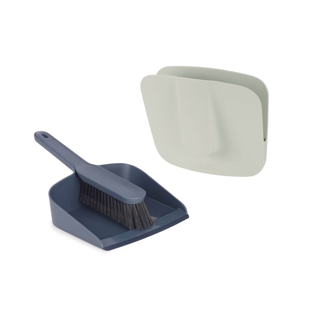 Joseph Joseph CleanStore Wall Mounted Dustpan &amp; Brush Blue - LAUNDRY - Cleaning - Soko and Co